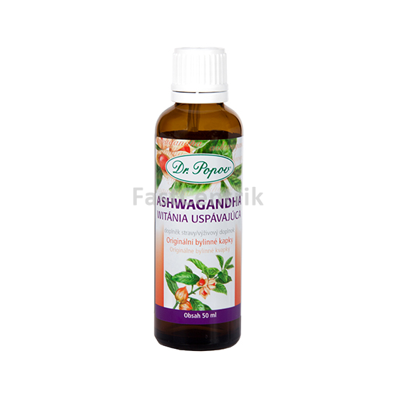 Ashwagandha , originální bylinné kapky, 50 ml Dr. Popov