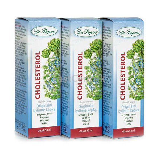 Cholesterol, originální bylinné kapky (balení 3 ks) Dr. Popov