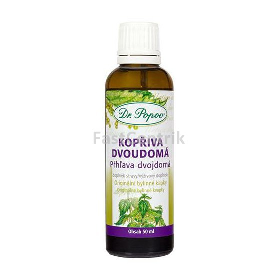 Kopřiva dvoudomá, originální bylinné kapky, 50 ml Dr. Popov