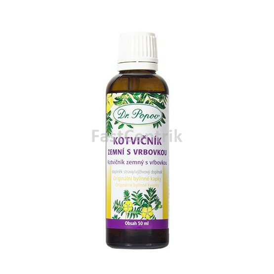 Kotvičník zemní s vrbovkou, originální bylinné kapky, 50 ml Dr. Popov