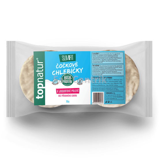 SLIM&FIT čočkové chlebíčky v jogurtové polevě 70 g TOPNATUR